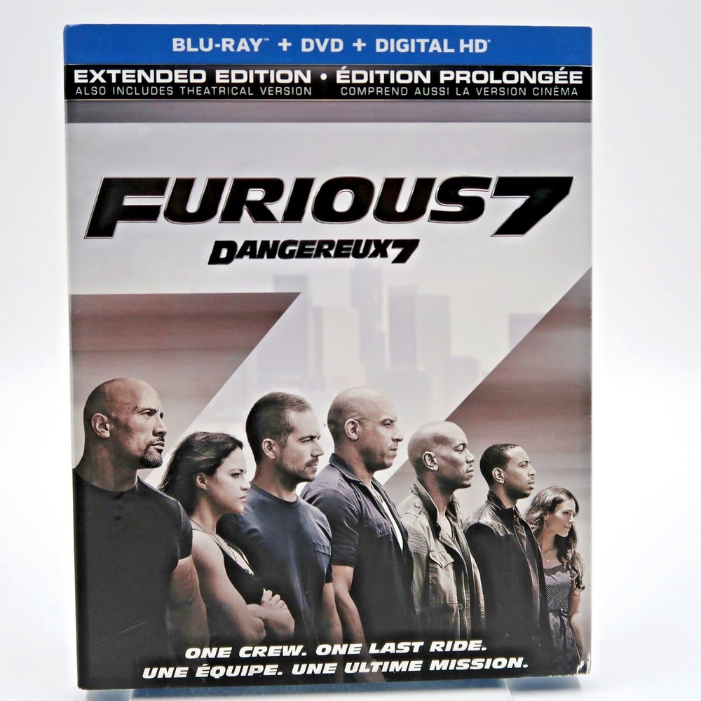 Furious 7 Blu-ray DVD 2015 Vin Diesel Paul Walker Dwayne Johnson James Wan